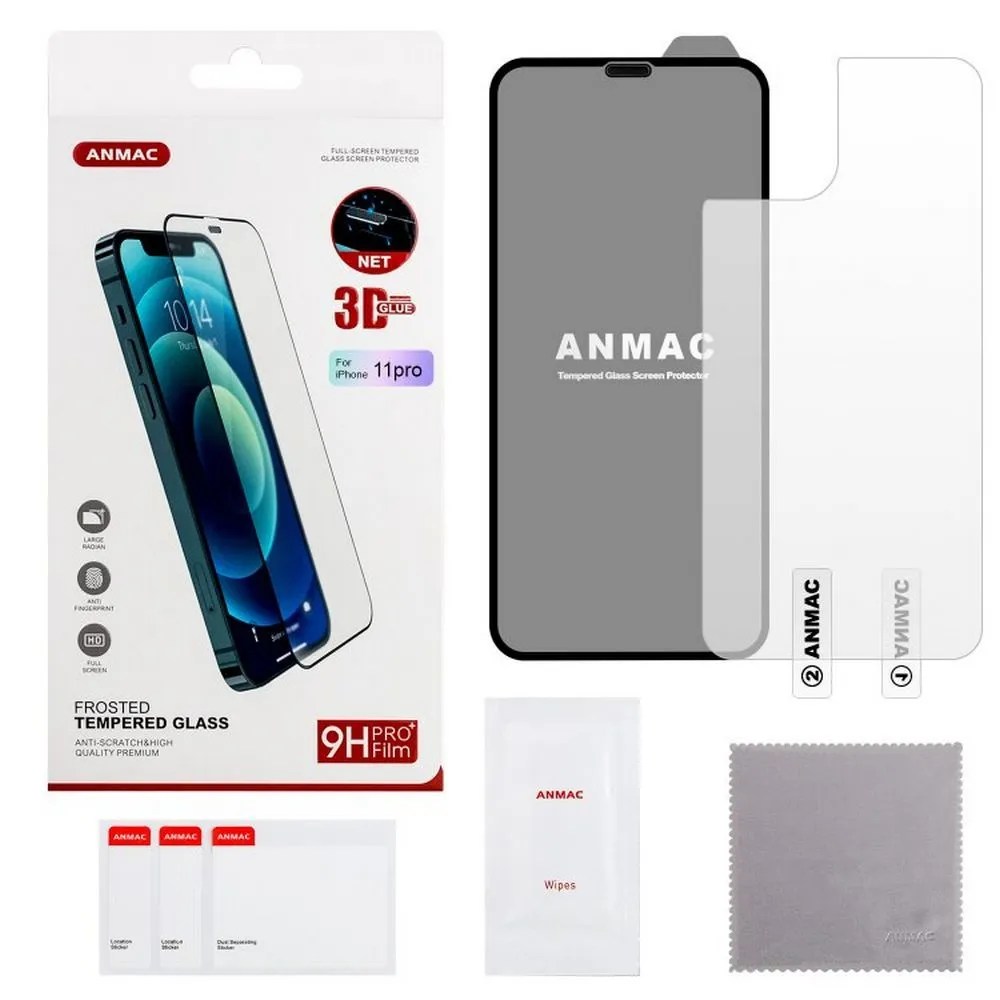Защитное стекло ANMAC и пленка для iPhone 11 Pro/XS. 2.5D, 0,33 мм.