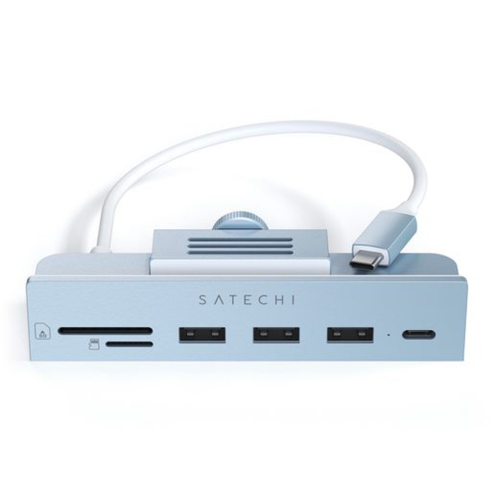 USB-хаб Satechi Aluminum USB-C Clamp Hub для 24" iMac. Цвет: синий