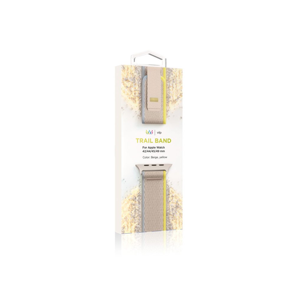 Ремешок нейлоновый VLP Trail Band для Apple Watch 42/44/45/49мм. Цвет: бежевый/жёлтый