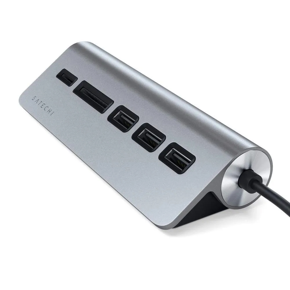 USB-хаб Satechi Type-C Aluminium USB Hub & Micro/SD Card Reader w/Cable. Цвет: "серый космос"