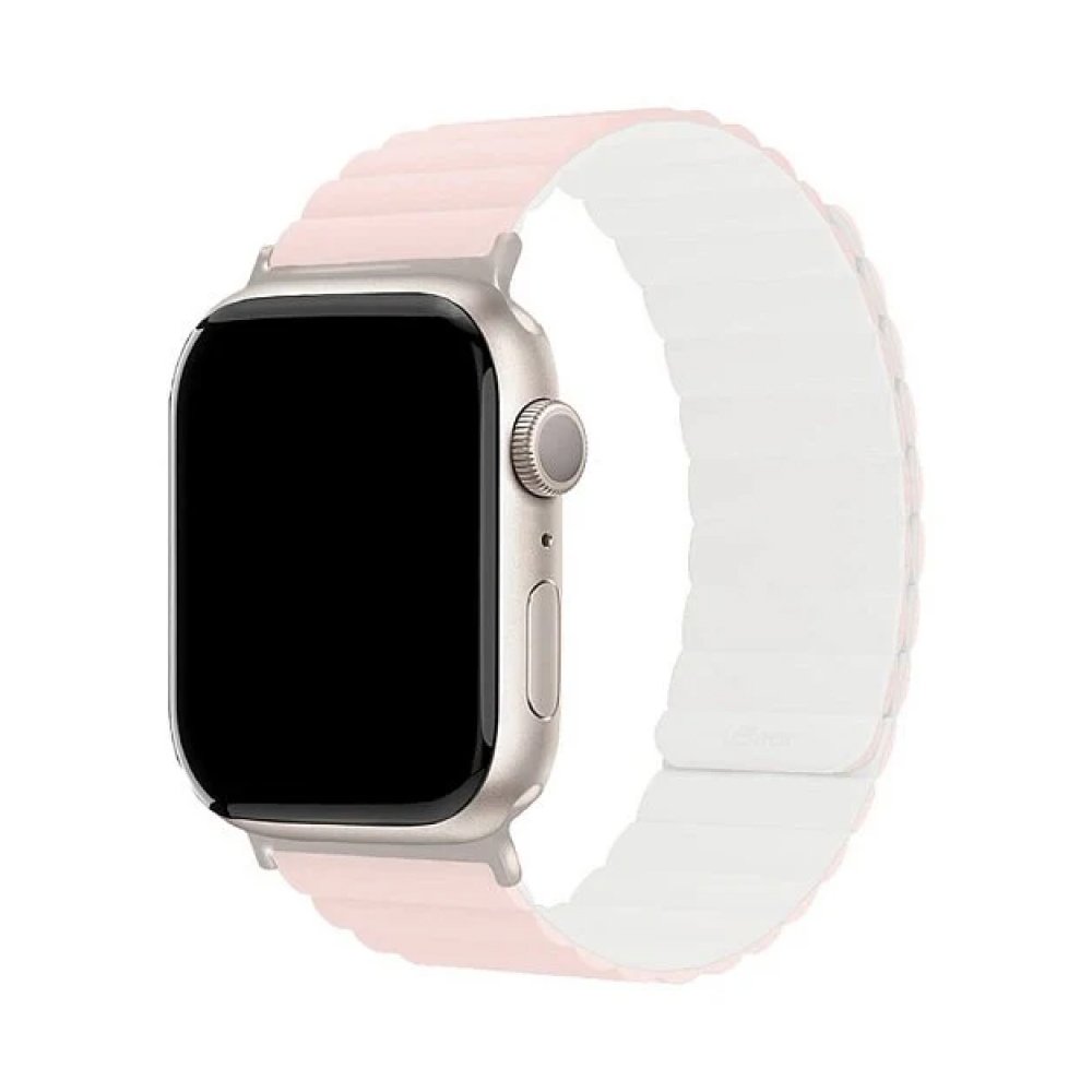 Ремешок силиконовый магнитный uBear Mode для Apple Watch 38/40/41мм. Цвет: розовый/бежевый