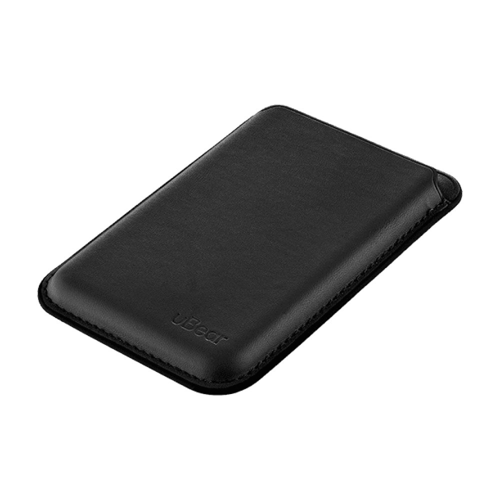 Магнитный бумажник Ubear Shell Case с Magsafe, эко-кожа. Цвет: чёрный
