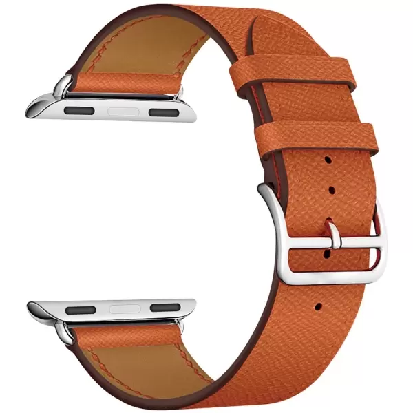 Ремешок кожаный Lyambda Mintaka для Apple Watch 38мм/40мм. Цвет: оранжевый