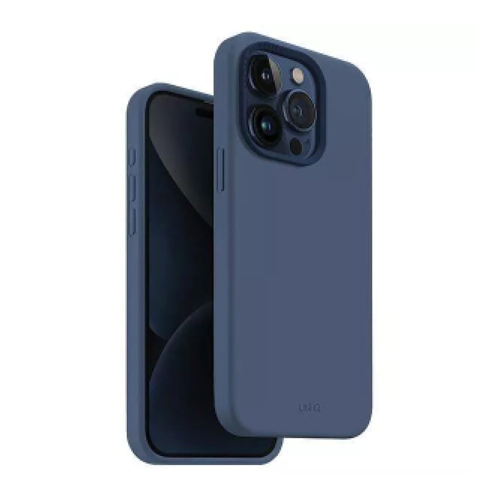 Чехол Uniq LINO MagSafe для iPhone 15 Pro. Цвет: синий