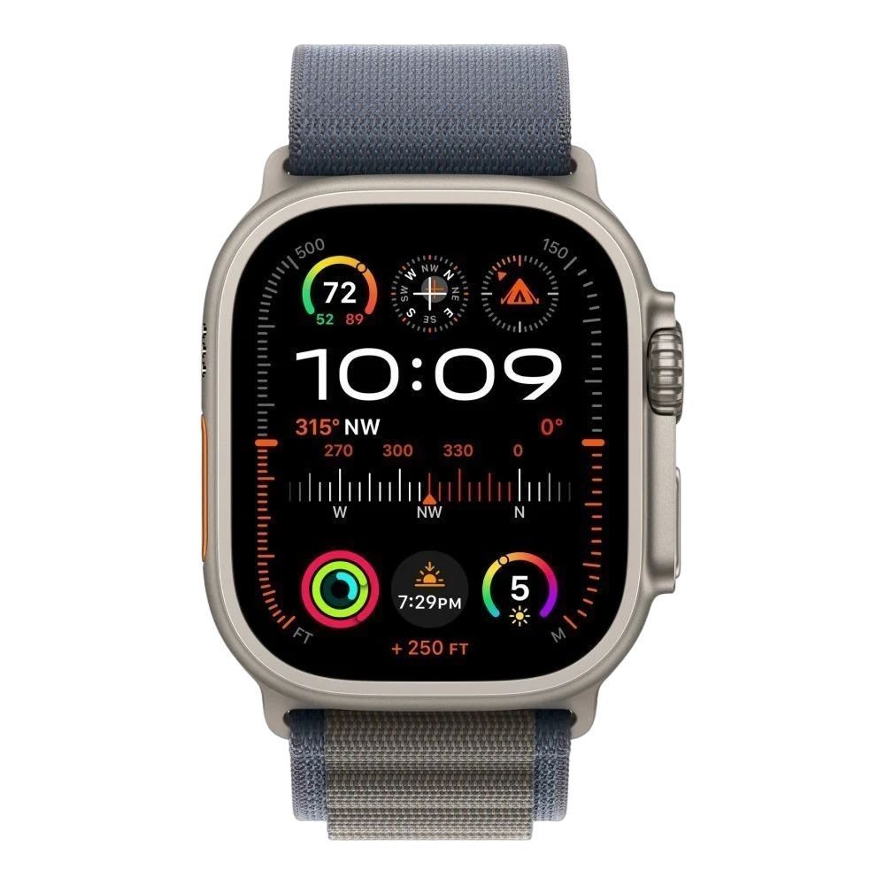Apple Watch Ultra 2, 49мм, ремешок "Альпийская петля" синего цвета