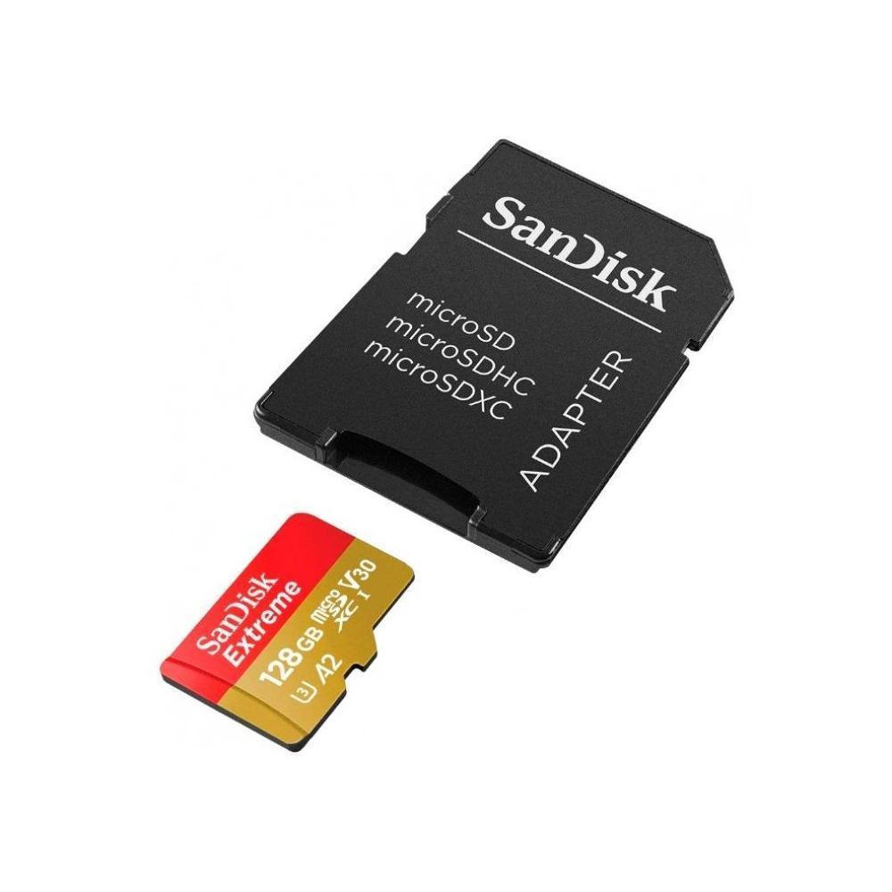 Карта памяти Sandisk Extreme micro SDXC 128GB + SD Adapter 160Mb/s A2 c10 v30 UHS-I U3