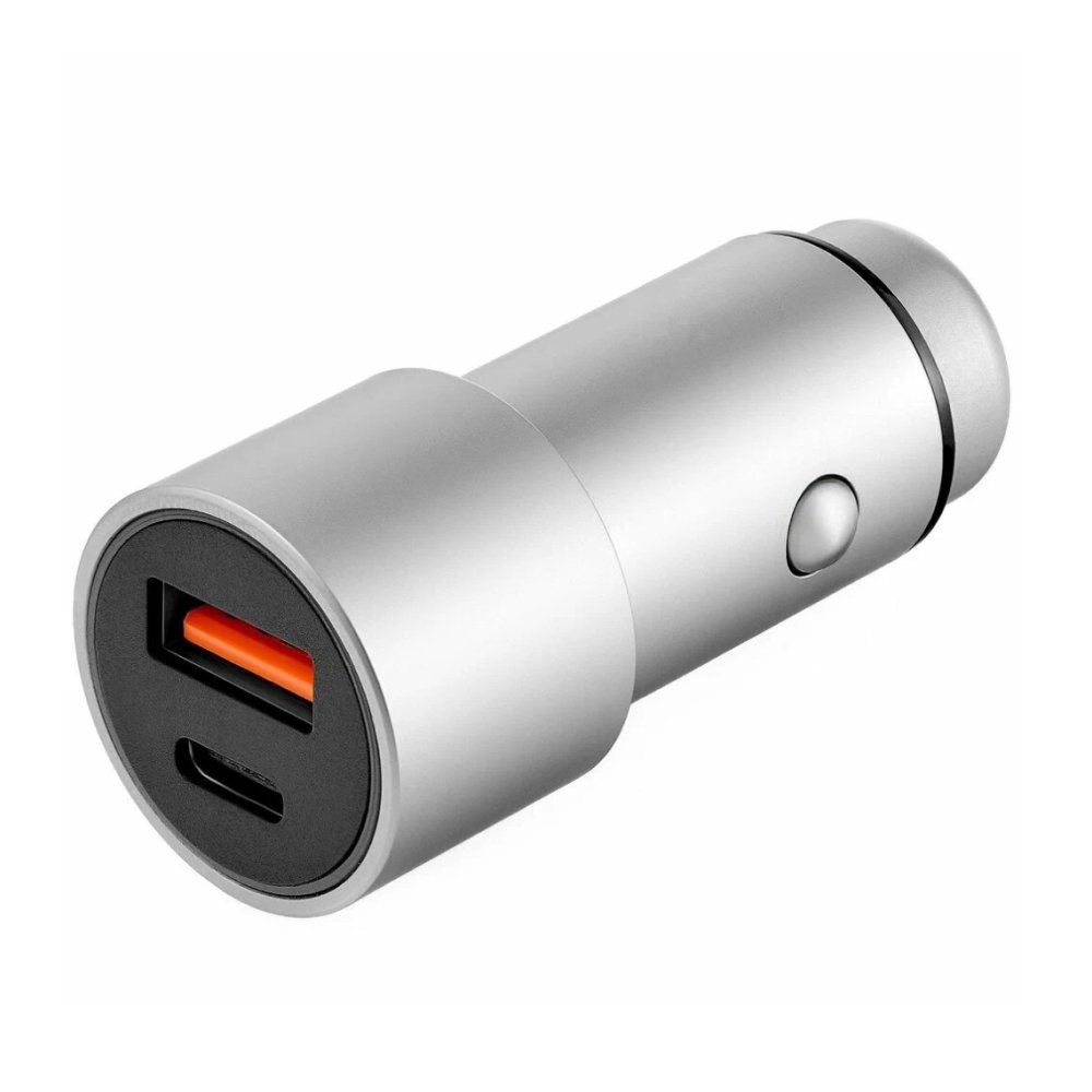 Автомобильное зарядное устройство Ubear Ride, USB-A, USB-C, PD, QC 3.0. Цвет: серый