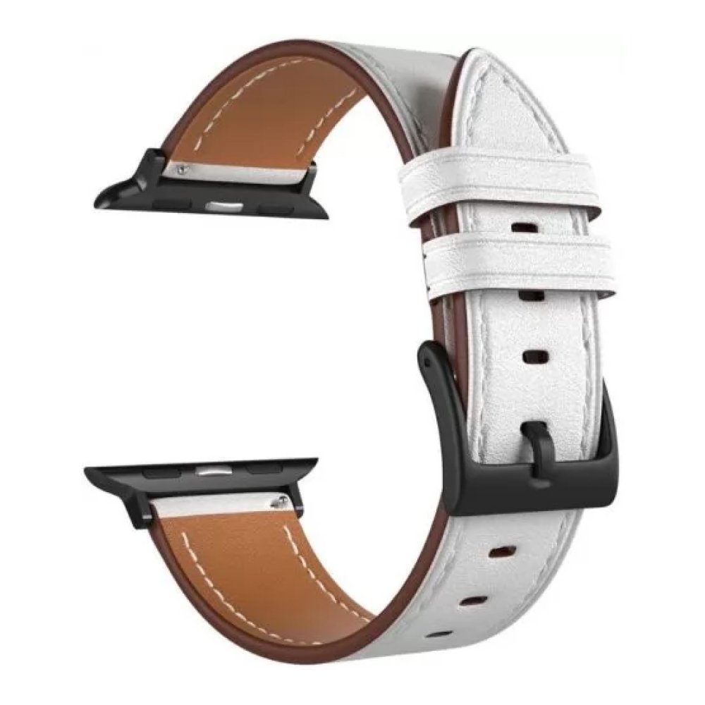 Ремешок кожаный Lyambda Nembus для Apple Watch 38/40/41мм. Цвет: белый
