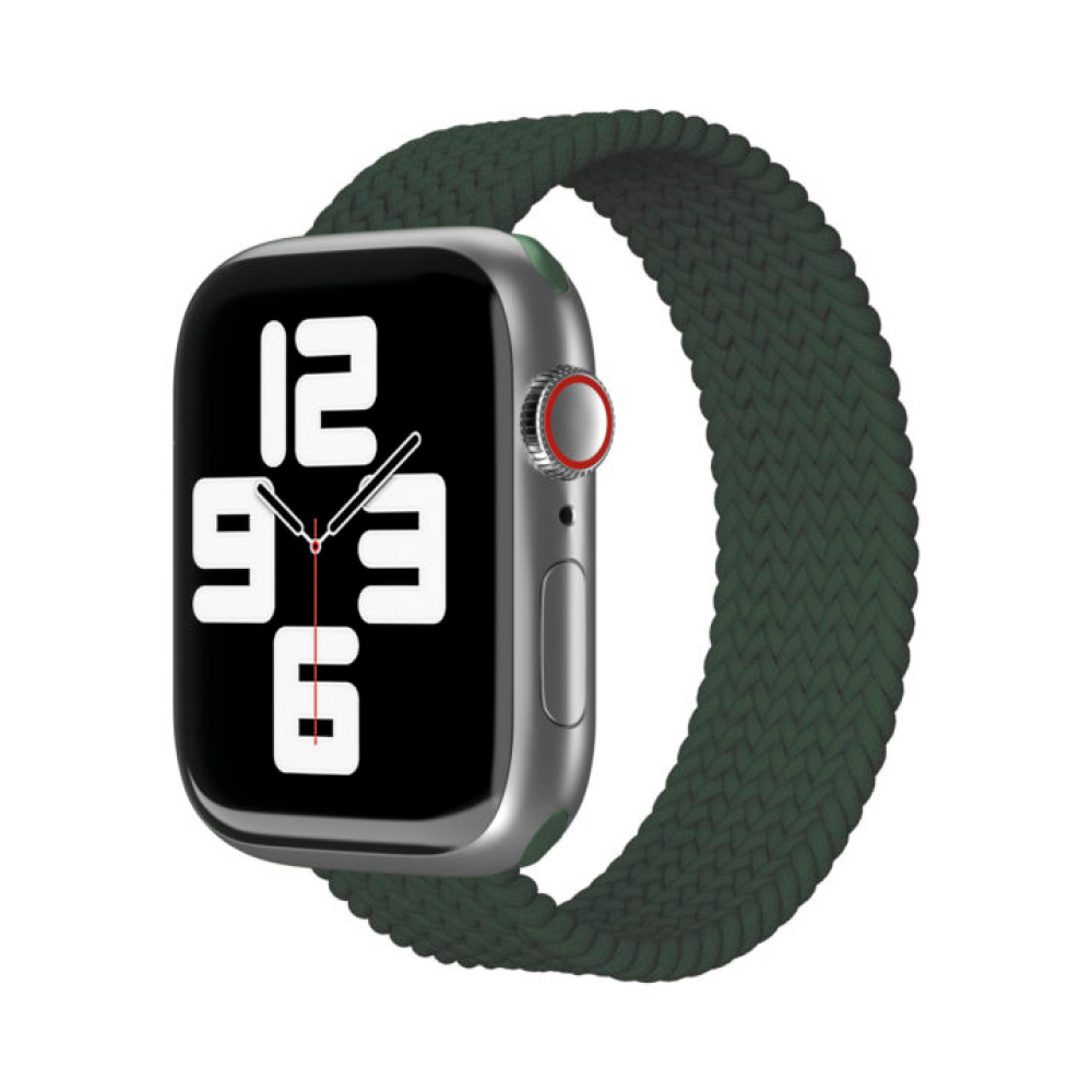 Ремешок нейлоновый плетёный VLP для Apple Watch 38мм/40мм/41мм, S/M, 2 шт. Цвет: тёмно-зелёный