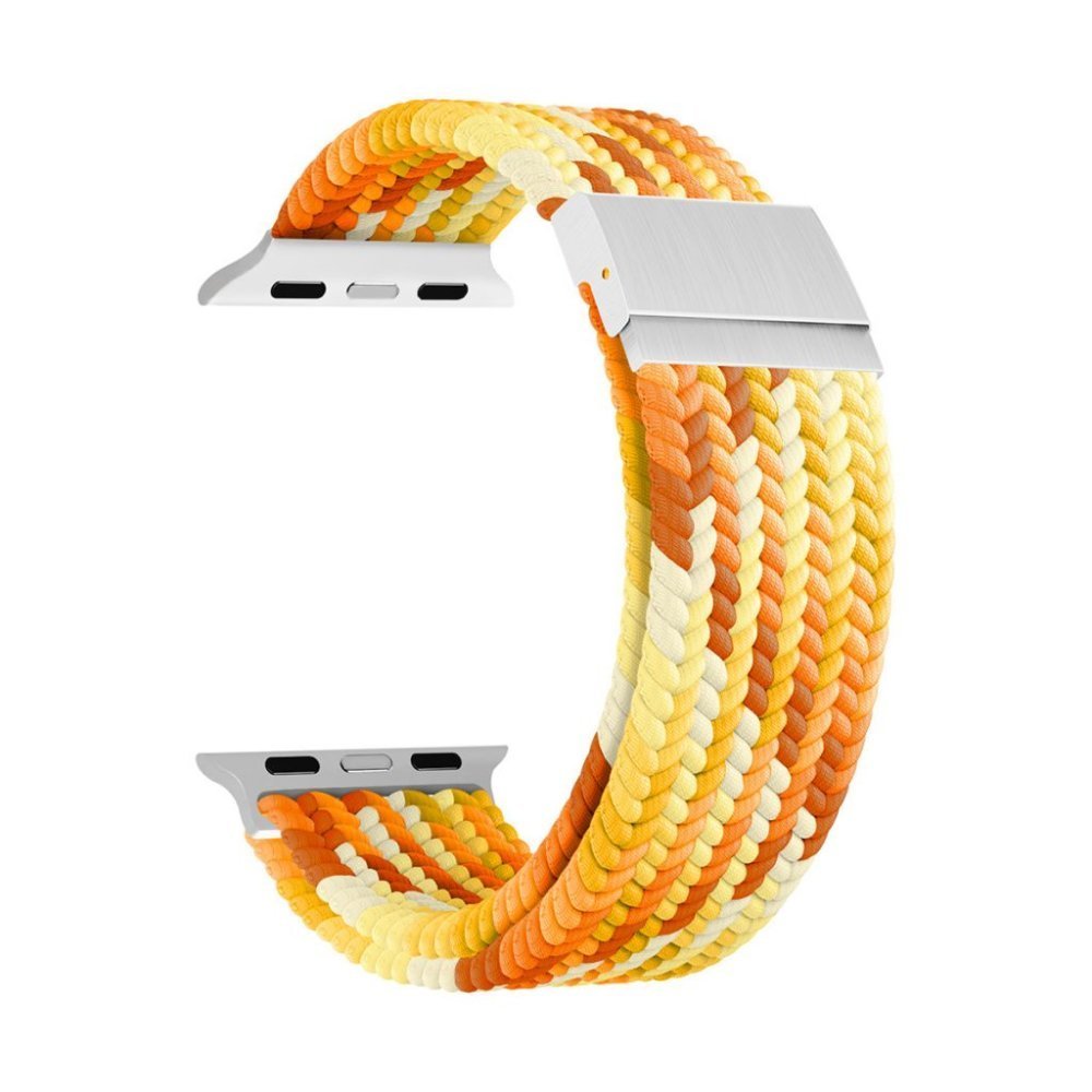 Ремешок нейлоновый Lyambda Pleione для Apple Watch 38/40/41мм. Цвет: жёлтый/белый/оранжевый