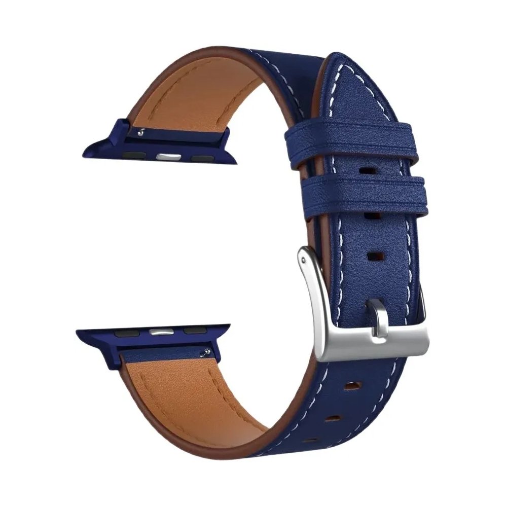 Ремешок кожаный Lyambda Nembus для Apple Watch 42/44/45/49мм. Цвет: синий