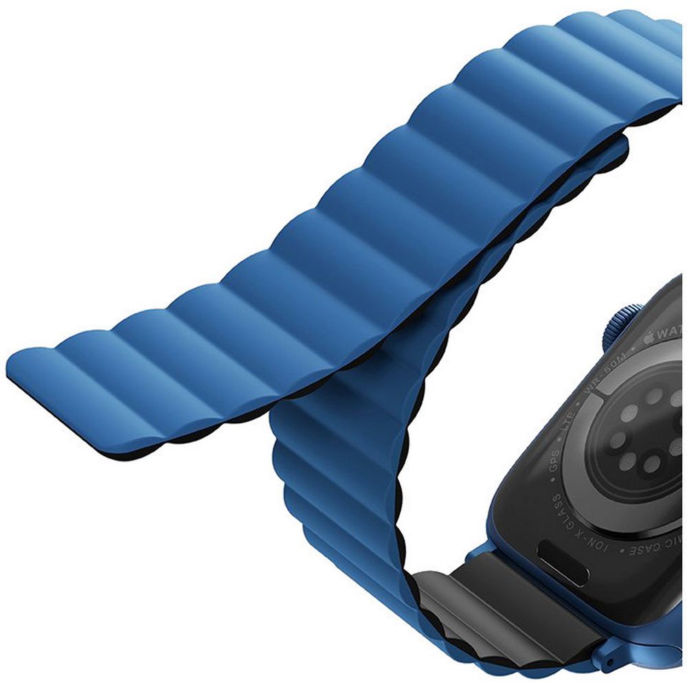 Ремешок силиконовый Uniq Revix reversible Magnetic для Apple Watch 38мм/40мм. Цвет: сине-чёрный