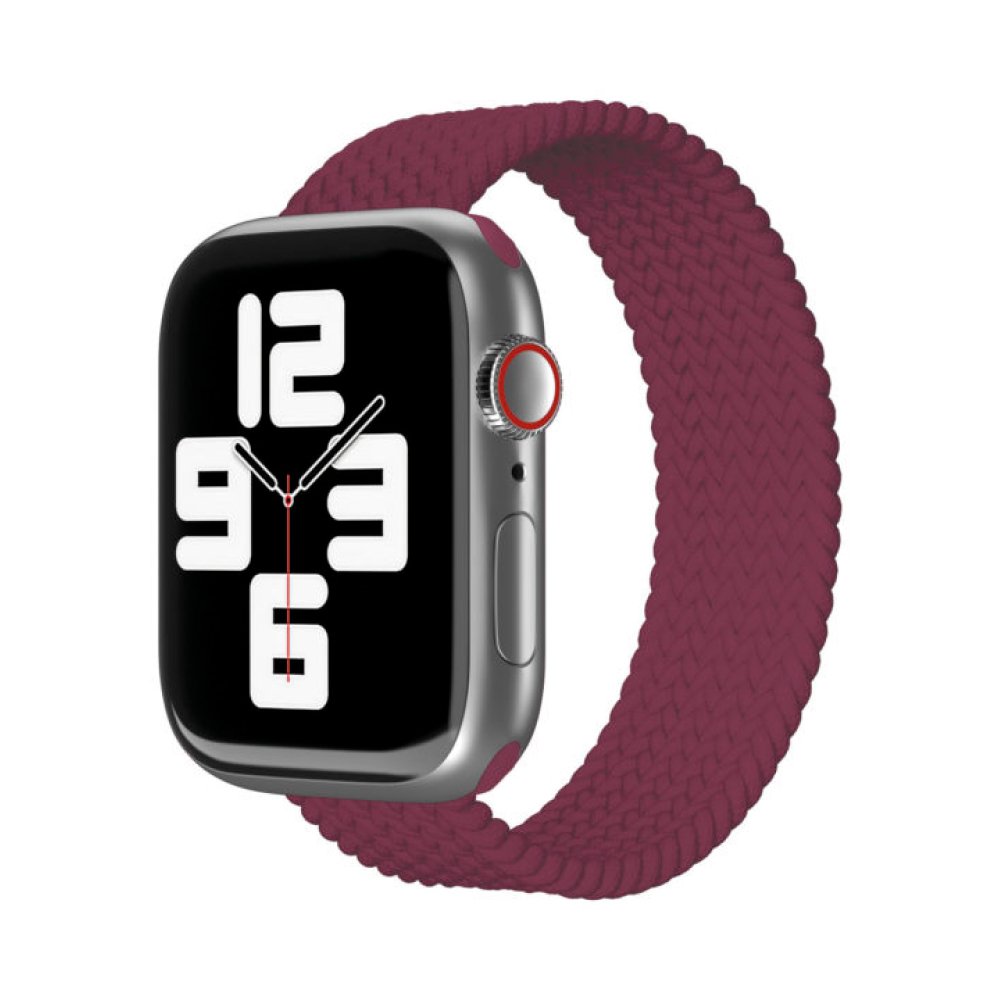 Ремешок нейлоновый плетёный VLP для Apple Watch 42мм/44мм/45мм, S/M, 2 шт. Цвет: марсала