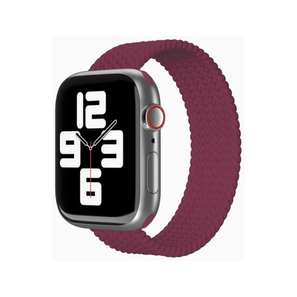 Ремешок нейлоновый плетёный VLP для Apple Watch 38мм/40мм/41мм, S/M, 2 шт. Цвет: марсала
