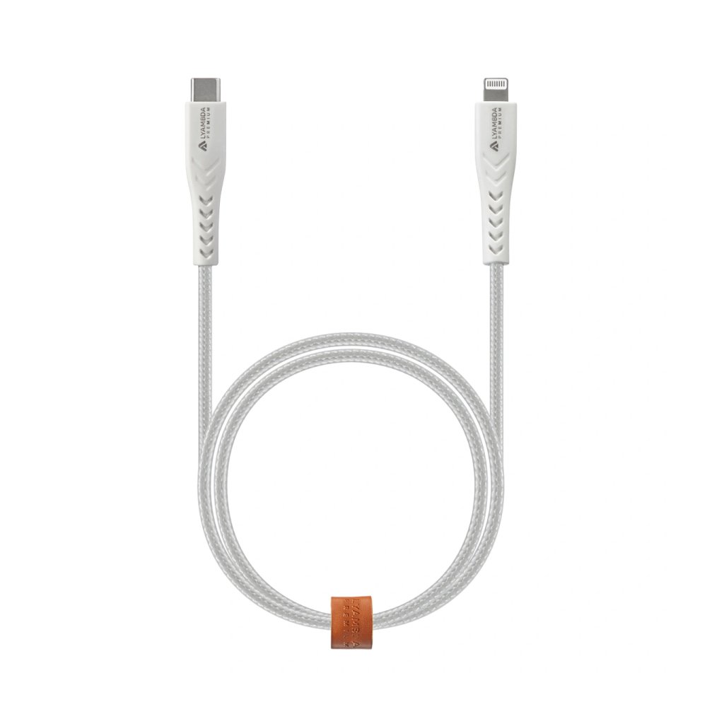 Кабель Lyambda MFI USB-C — Lightning M/M, 3А, 0.25м. Цвет: белый