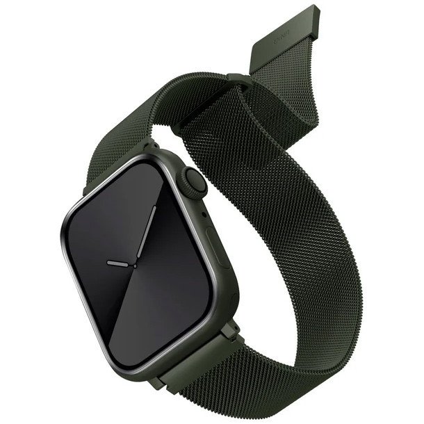 Ремешок из стали Uniq Dante Strap Mesh для Apple Watch 42мм/44мм. Цвет: зелёный