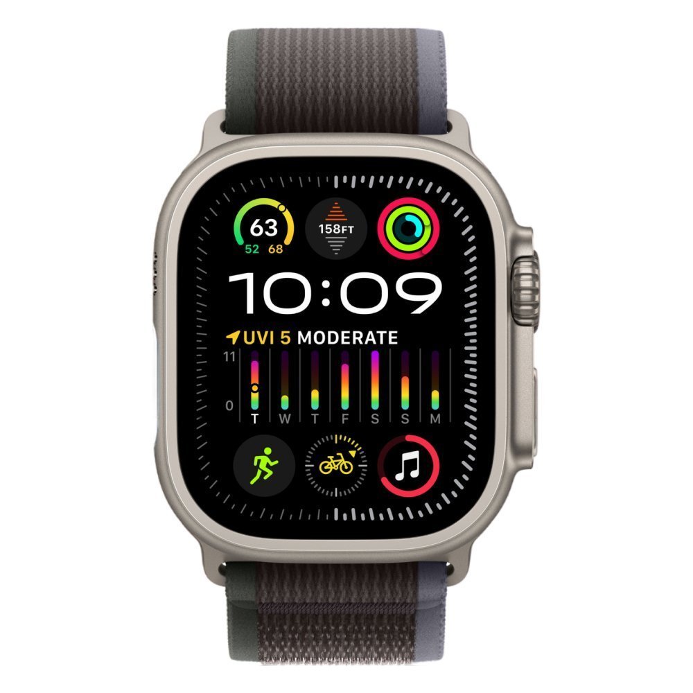 Apple Watch Ultra 2, 49мм, ремешок "Походная петля" сине-черного цвета