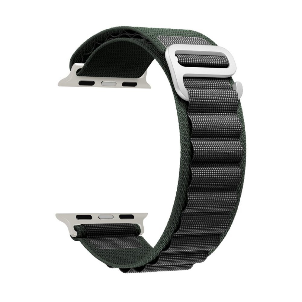 Ремешок нейлоновый Lyambda NAVI для Apple Watch 38/40/41мм. Цвет: зелёный/чёрный