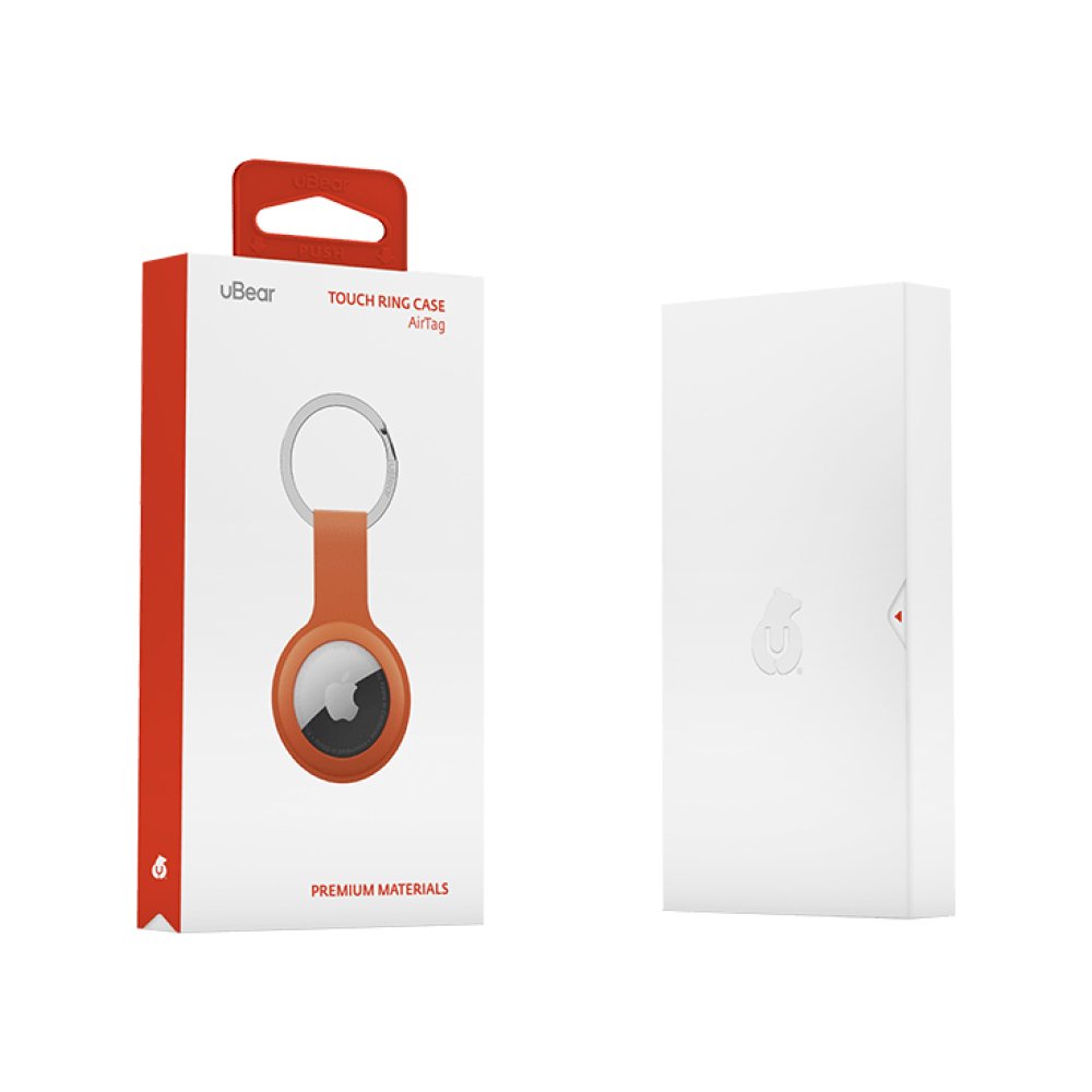 Чехол силиконовый Ubear Touch Ring Case для AirTag. Цвет: оранжевый