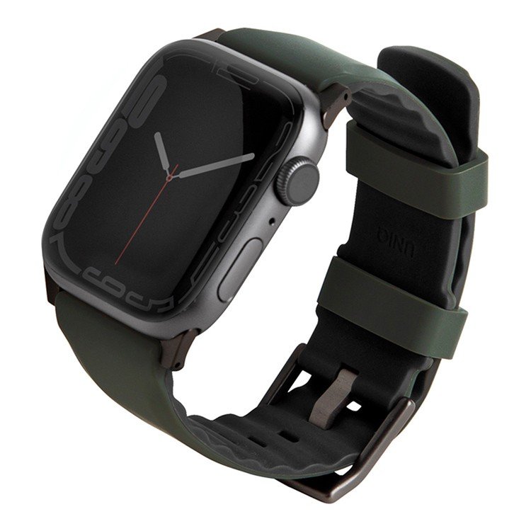 Ремешок силиконовый Uniq Linus для Apple Watch 44мм/42мм. Цвет: зелёный