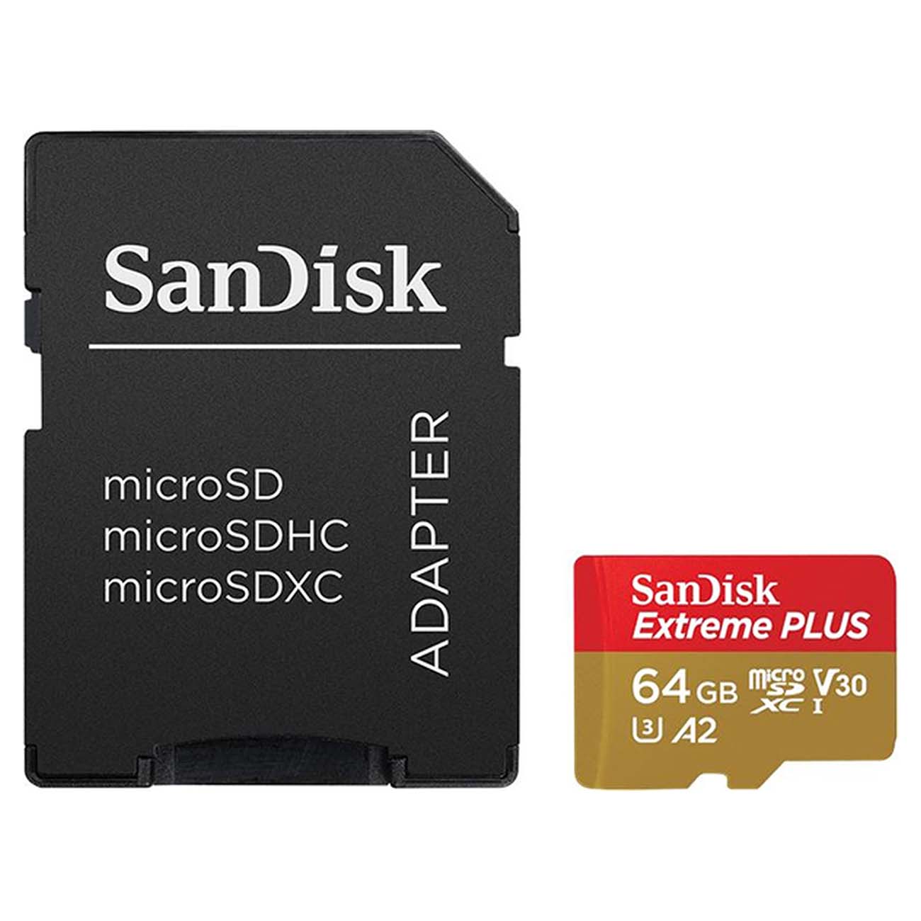 Карта памяти Sandisk Extreme Plus microSDXC 64GB + SD Adapter 170MB/s A2, C10 (SDSQXBZ-064G-GN6MA)
