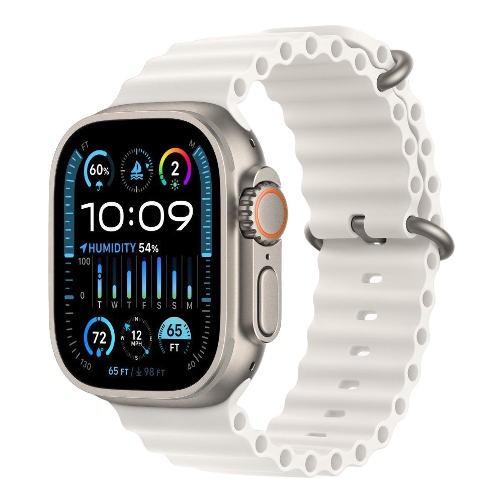 Apple Watch Ultra 2, 49мм, "океанический" ремешок белого цвета