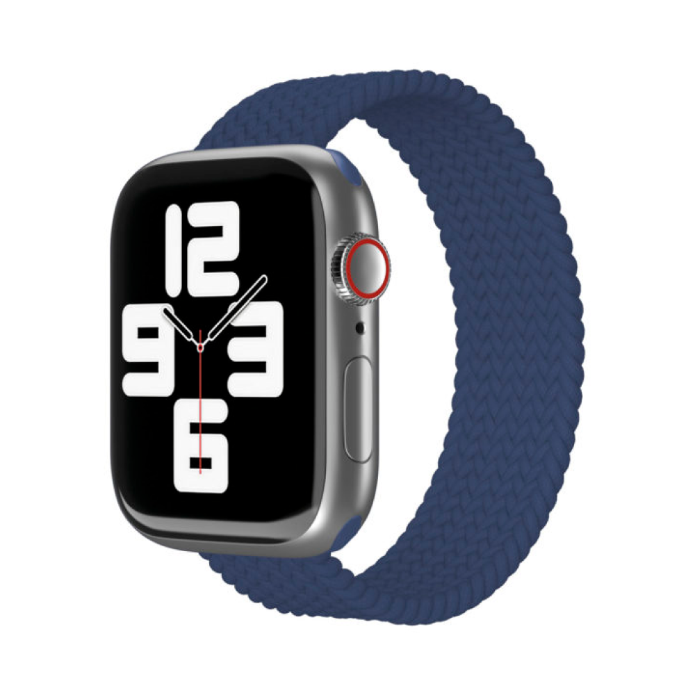 Ремешок нейлоновый плетёный VLP для Apple Watch 38мм/40мм/41мм, S/M, 2 шт. Цвет: тёмно-синий