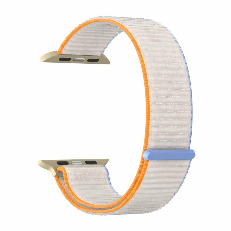 Ремешок нейлоновый Lyambda Vega для Apple Watch 42мм/44мм. Цвет: белый/синий/оранжевый