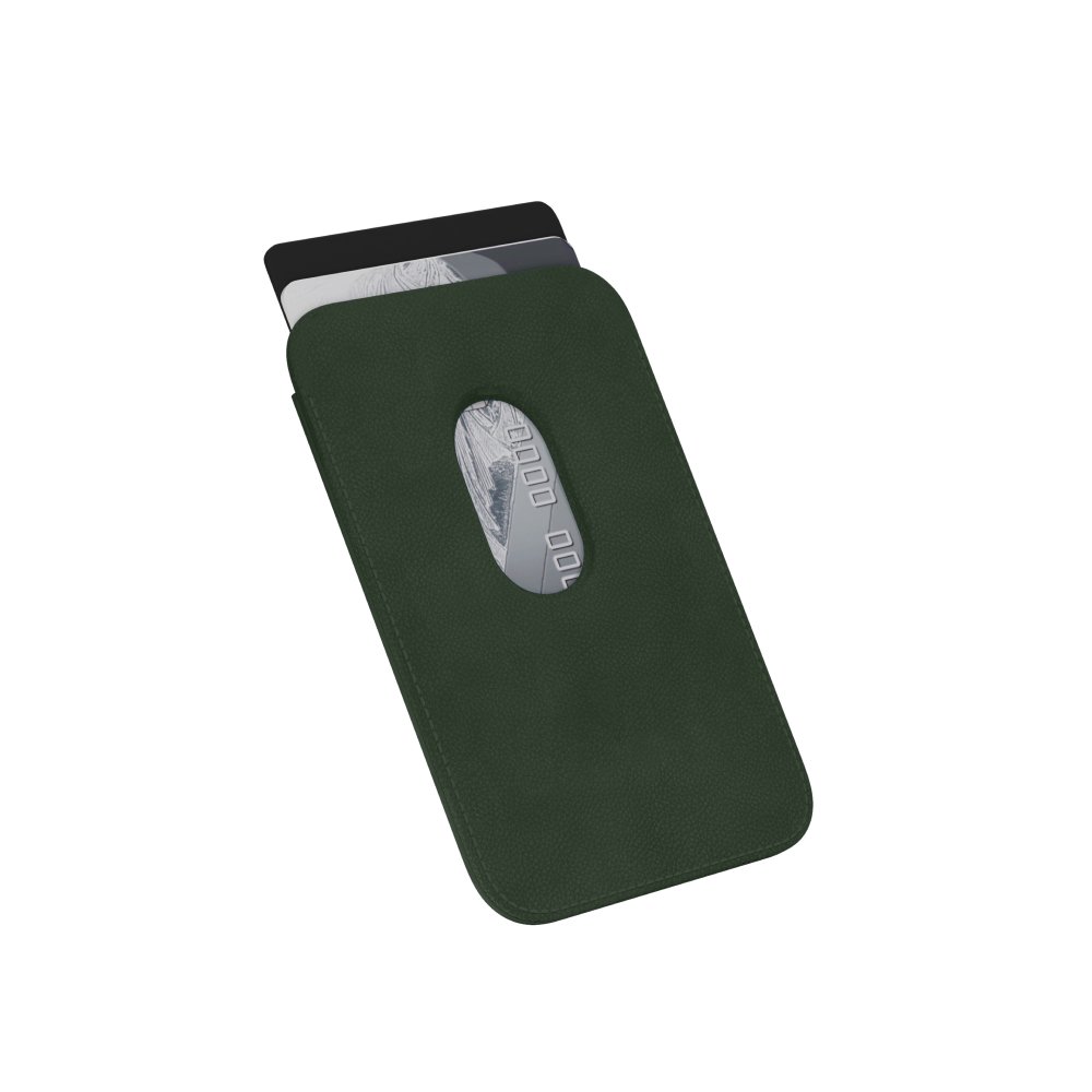 Чехол-бумажник vlp с Magsafe, кожаный. Цвет: тёмно-зелёный
