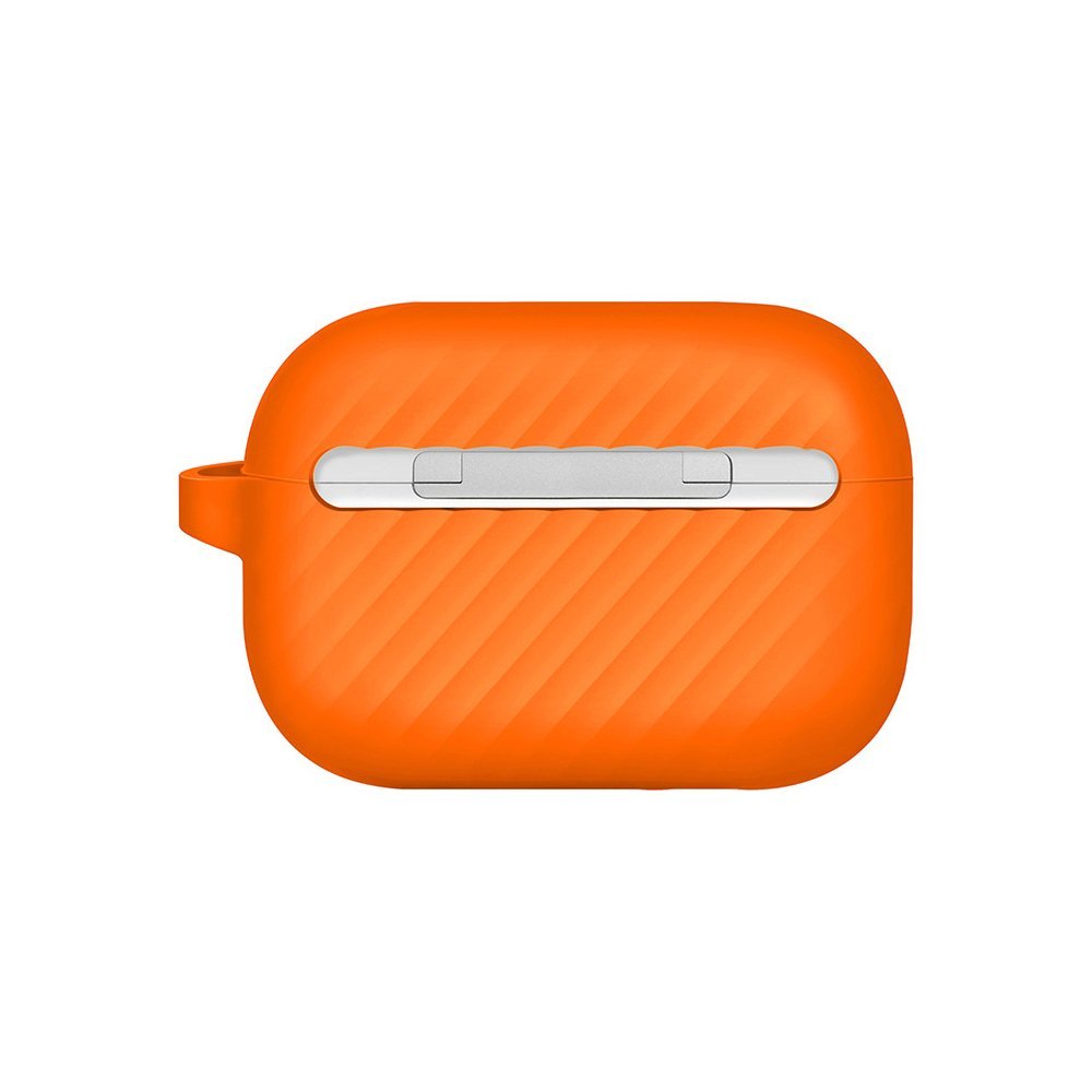 Чехол UNIQ Vencer для AirPods Pro 2, силикон с карабином и заушинами. Цвет: оранжевый
