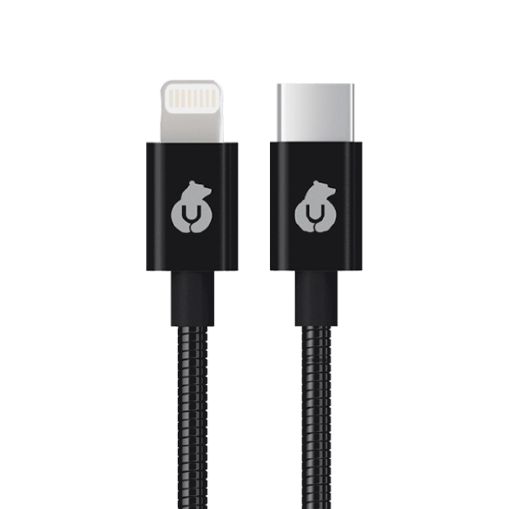Кабель uBear Force Metal USB-C — Lightning 1.2м. Цвет: чёрный