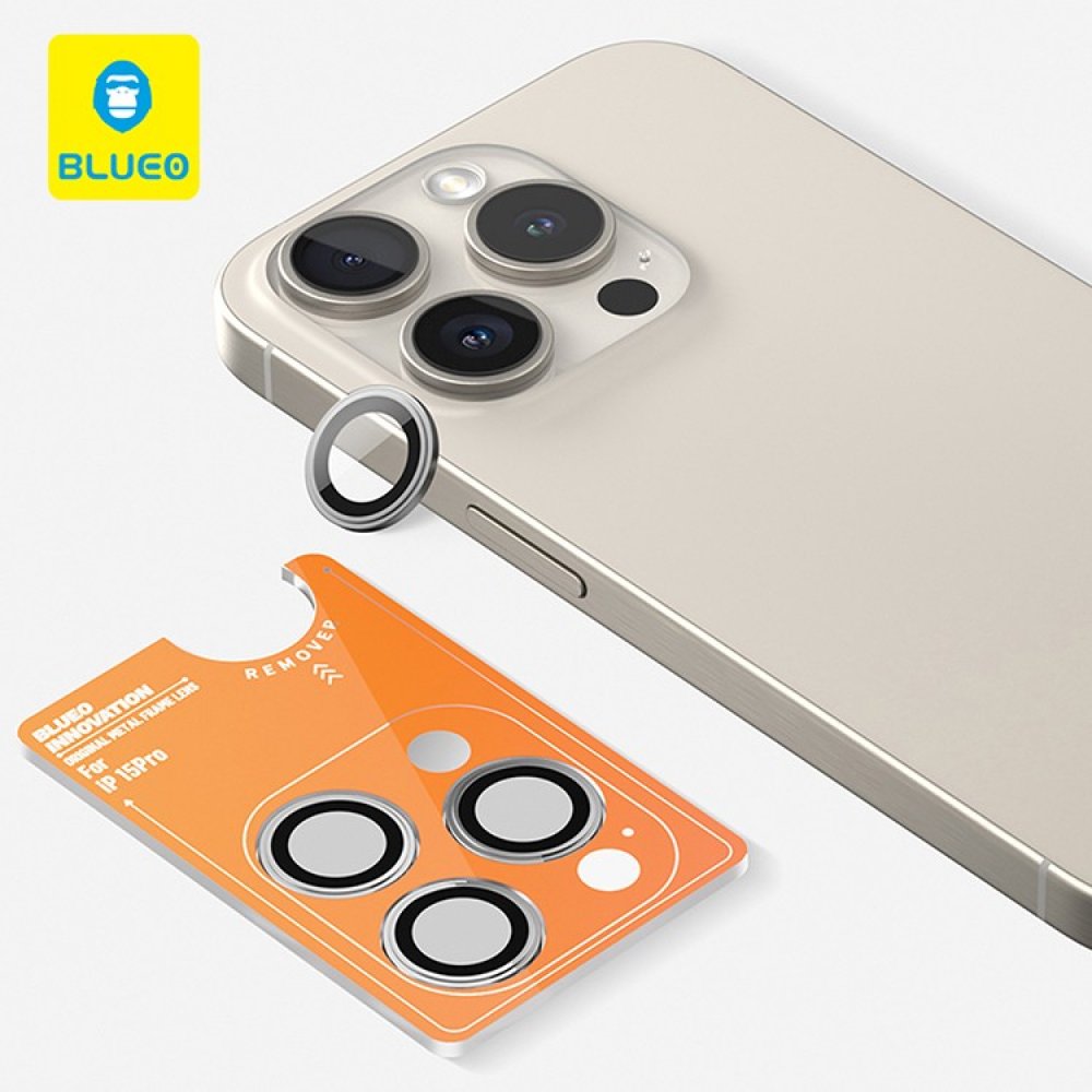 Защитное стекло BlueO Camera lens Armor metal для камеры iPhone 15 Pro Max (3 шт.). Цвет: алмаз