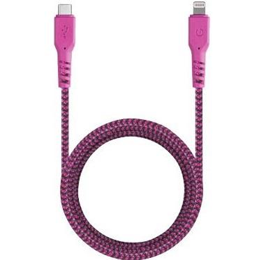 Кабель EnergEA FibraTough USB-C - Lightning MFI 1.5м. Цвет: розовый (CBL-FTCL-PINK150)