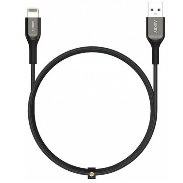 Кабель Aukey Kevlar Lightning — USB-A, 1.2м. Цвет: черный