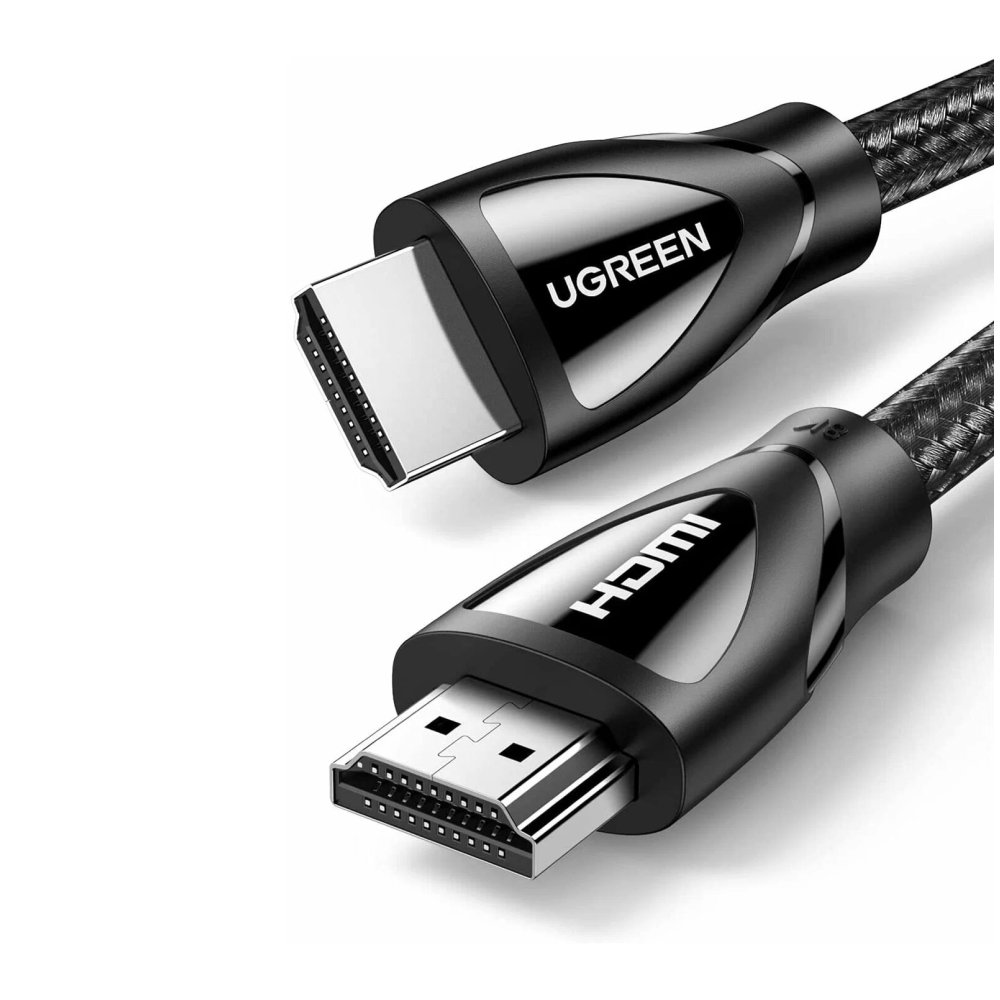 Кабель UGREEN HD140 HDMI 2.1 Male To Male Cable 8K Braided Cable, 1,5 м. Цвет: чёрный
