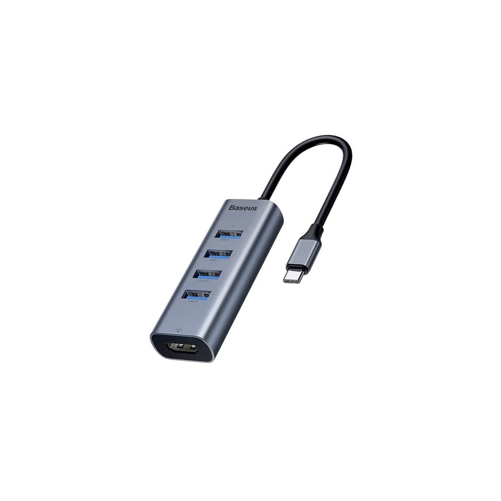 USB-хаб Baseus Enjoy series Type-C - USB3.0 x4 + HDMI HD intelligent. Цвет: серый