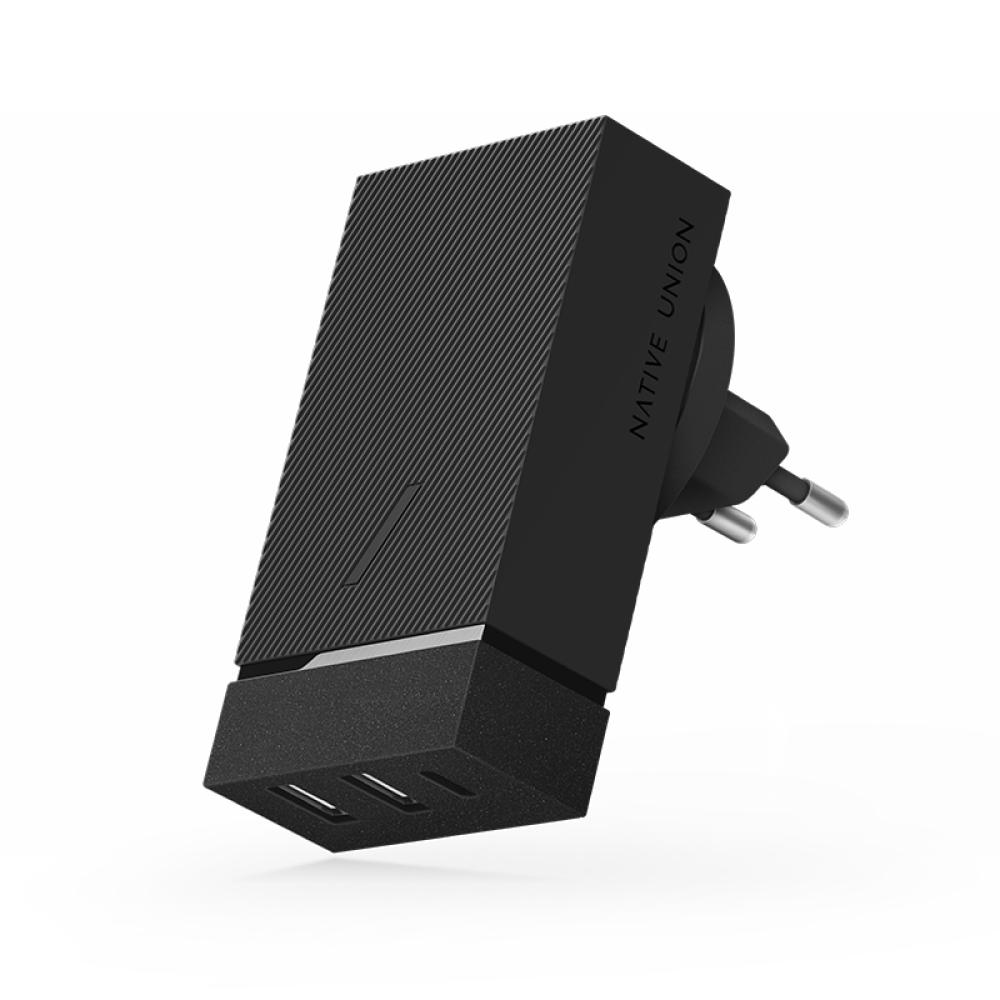 Сетевое зарядное устройство Native Union Smart HUB PD 45W, USB-A, USB-C. Цвет: серый