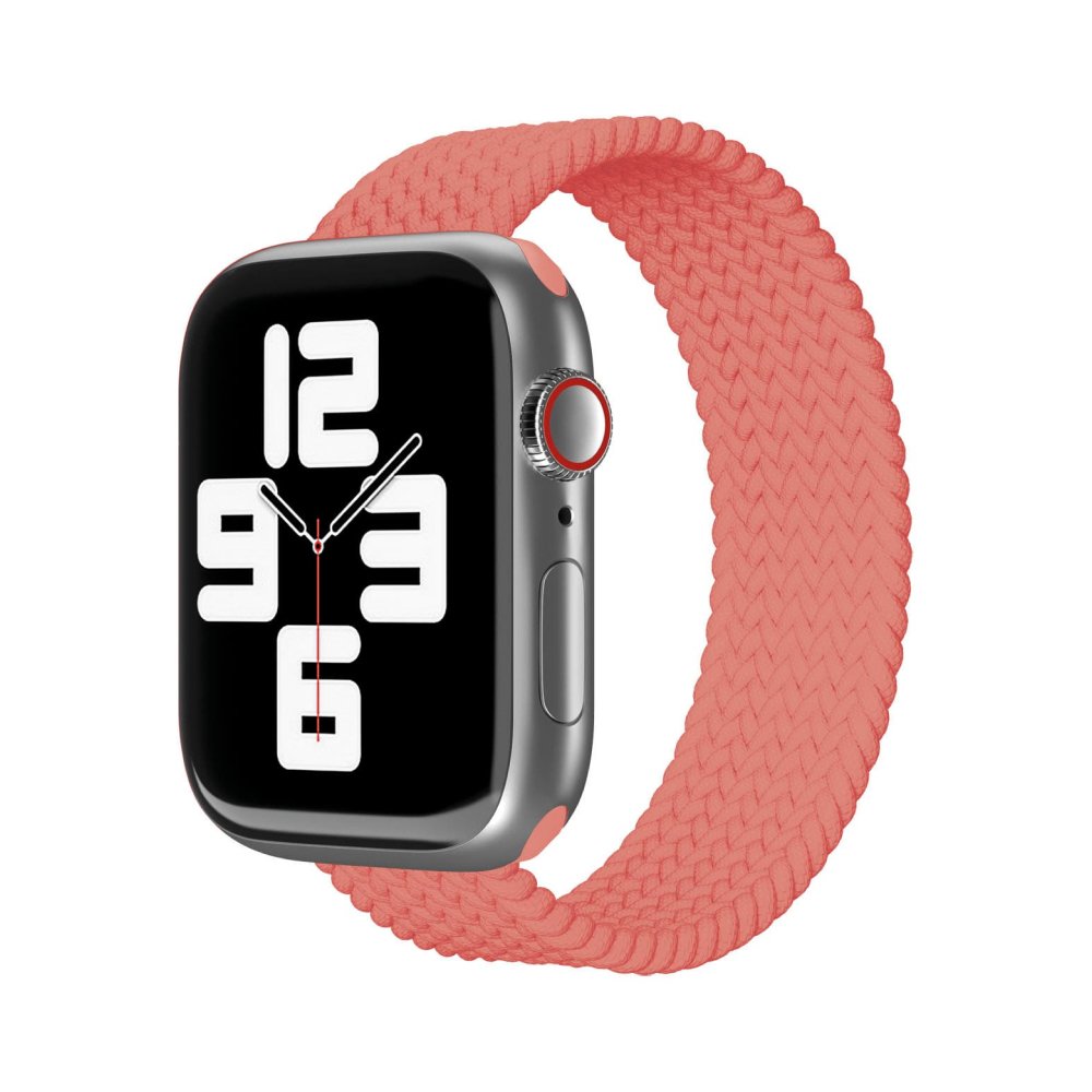 Ремешок нейлоновый плетёный VLP для Apple Watch 38мм/40мм/41мм, L/XL, 2 шт. Цвет: коралловый