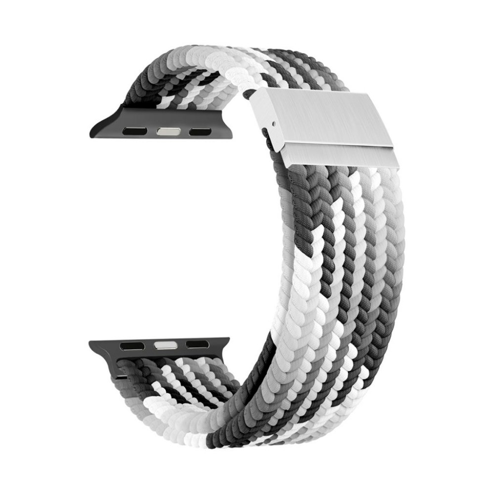 Ремешок нейлоновый Lyambda Pleione для Apple Watch 42/44/45/49мм. Цвет: чёрный/белый/серый