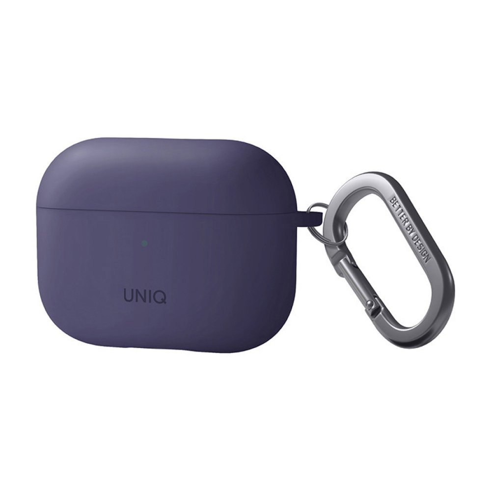 Чехол UNIQ NEXO для AirPods Pro 2, силикон с карабином и заушинами. Цвет: фиолетовый