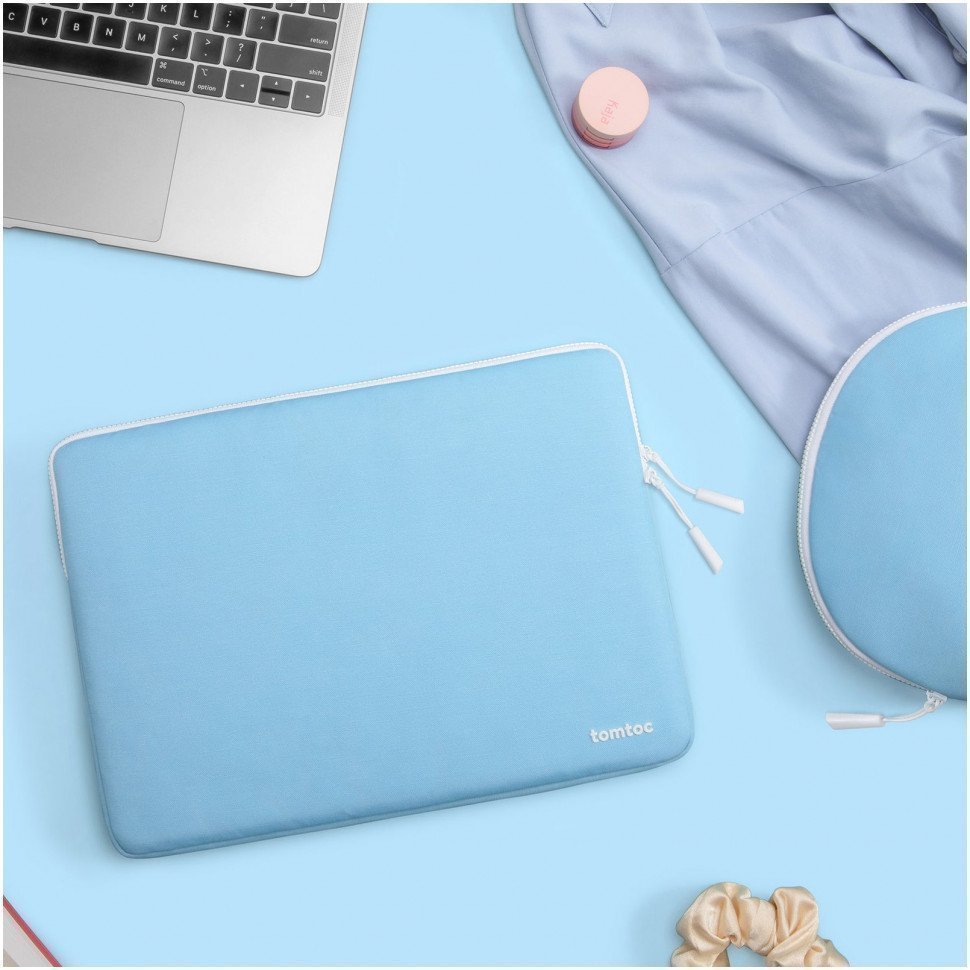 Чехол + органайзер Tomtoc TheHer Shell Laptop Sleeve Kit A27 для MacBook Air/Pro 13". Цвет: голубой