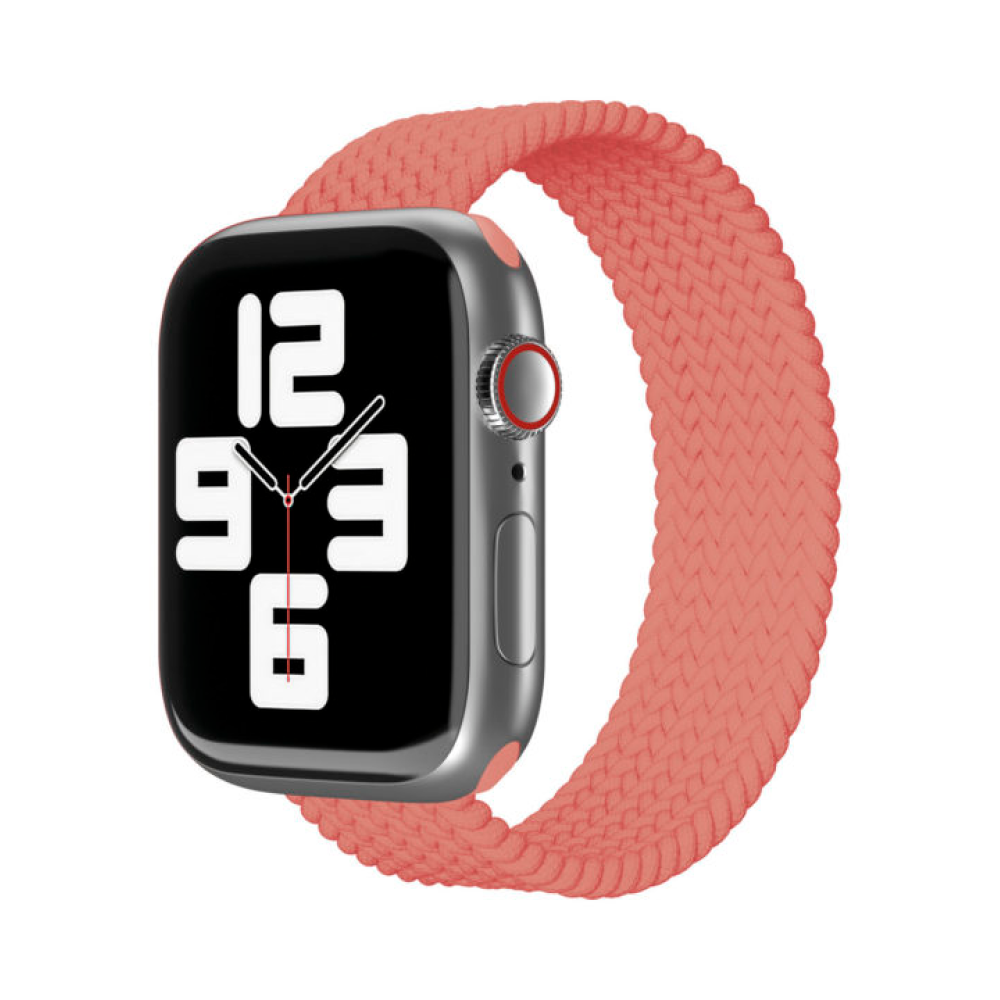 Ремешок нейлоновый плетёный VLP для Apple Watch 42мм/44мм/45мм, S/M, 2 шт. Цвет: кораловый
