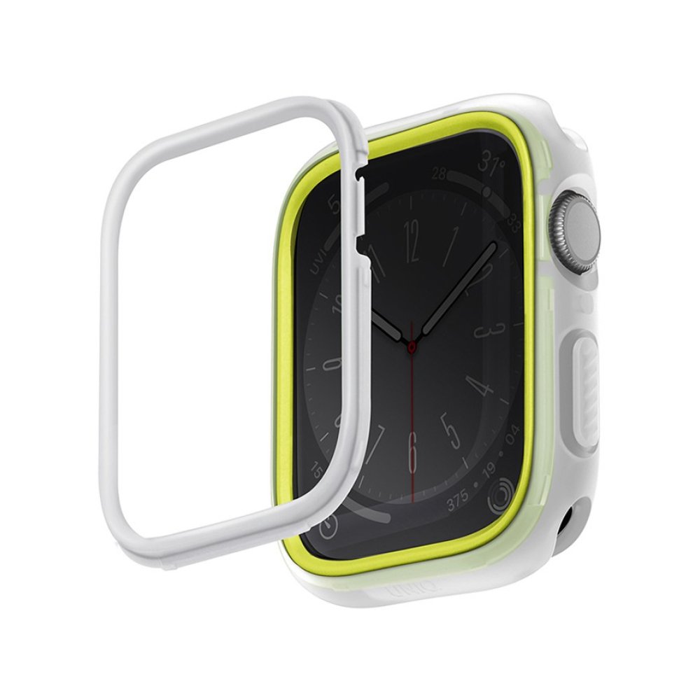 Чехол Uniq Moduo со сменным безелем для Apple Watch 41/40 мм. Цвет: лимонный/белый