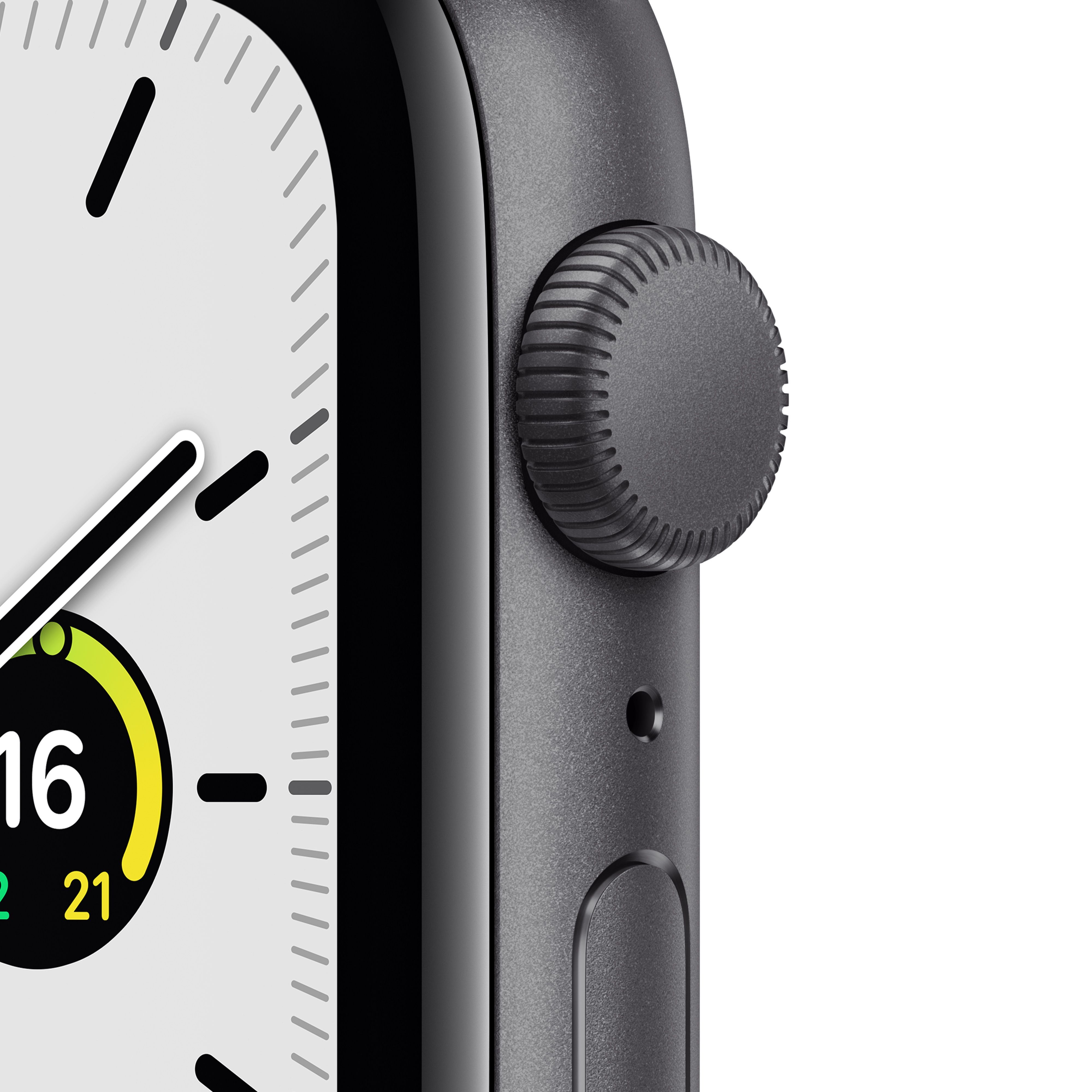 Apple Watch SE, 44мм, корпус из алюминия цвета "серый космос", спортивный ремешок "тёмная ночь"