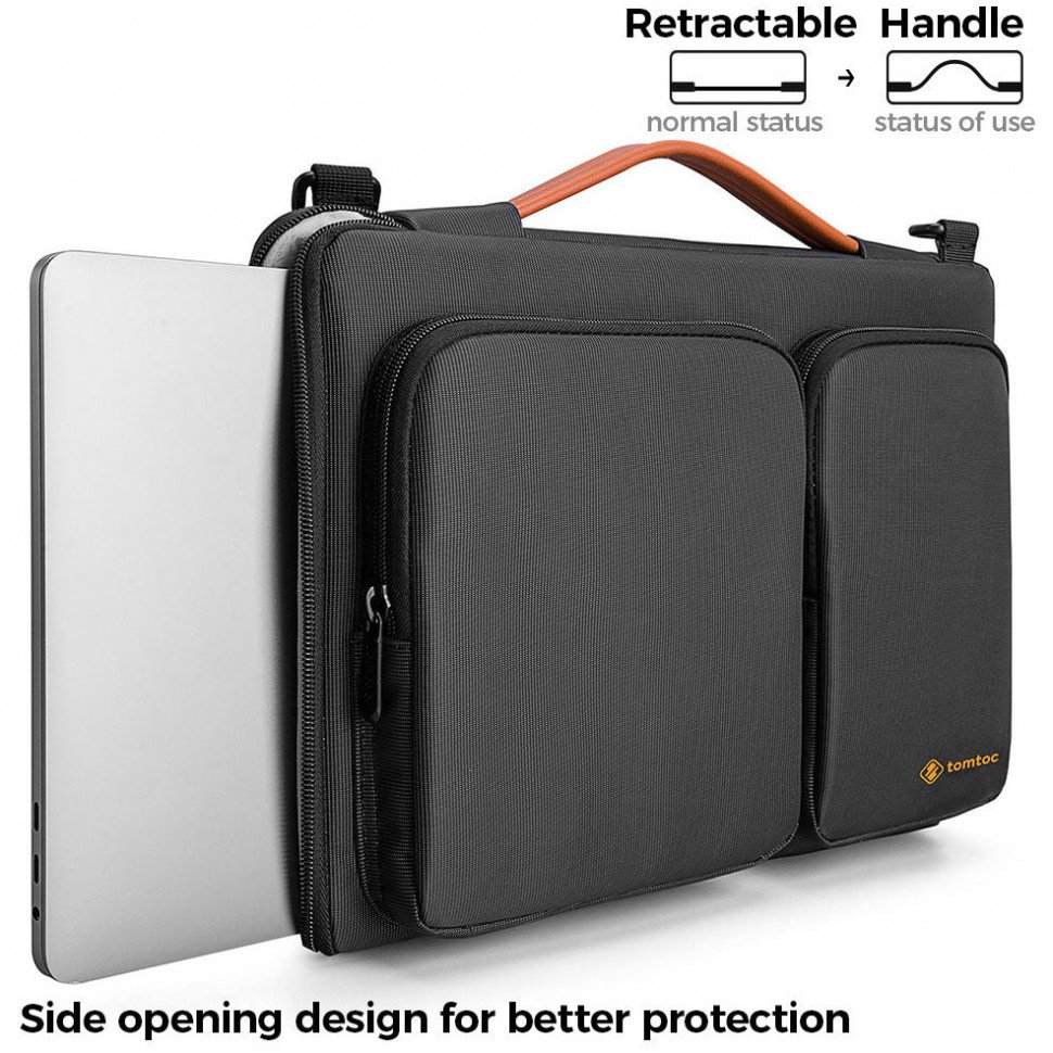 Сумка Tomtoc Defender Laptop Shoulder Bag A42 для ноутбуков 13.5". Цвет: чёрный