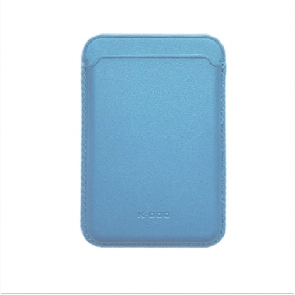 Чехол-бумажник K-Doo Leather Wallet Magsafe, кожаный. Цвет: голубой