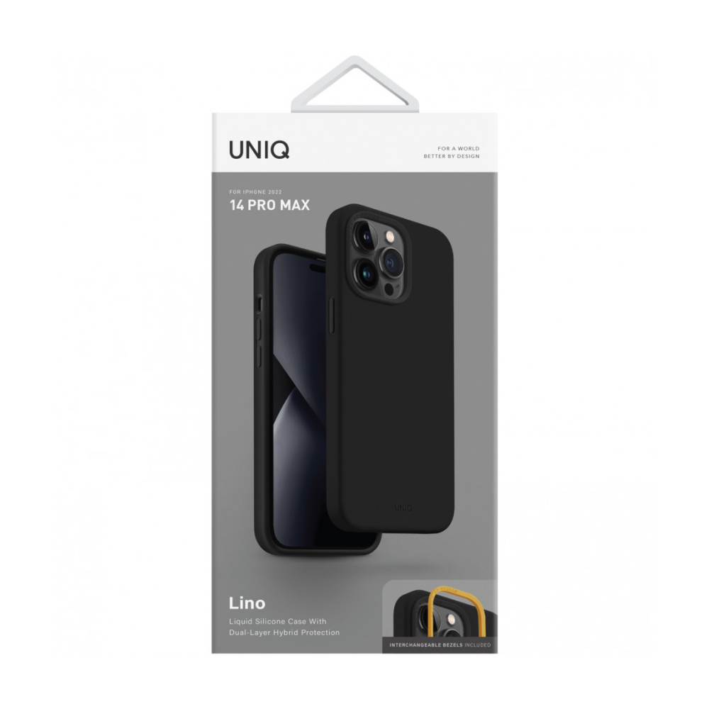Чехол Uniq LINO для iPhone 14 Pro Max. Цвет: чёрный