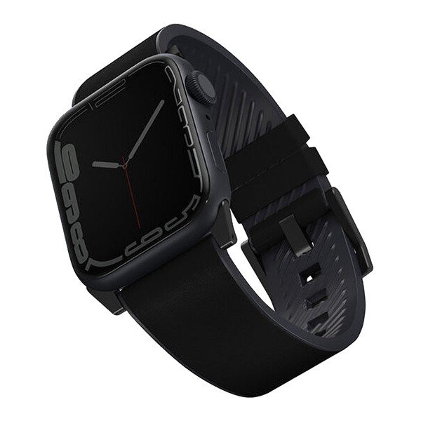 Ремешок кожа/силикон Uniq Straden Waterproof для Apple Watch 42мм/44мм. Цвет: чёрный