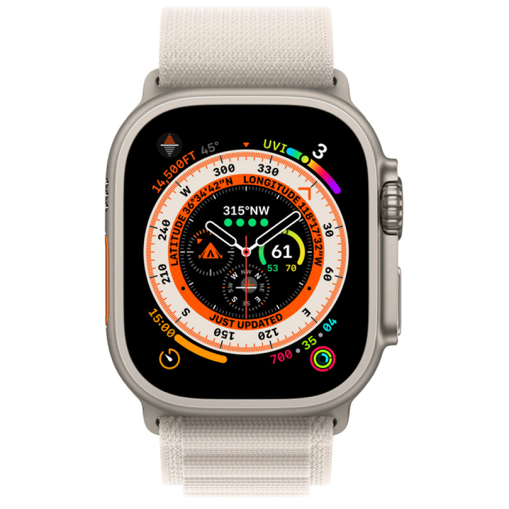 Apple Watch Ultra, 49мм, ремешок "Альпийская петля" цвета "Сияющая звезда"