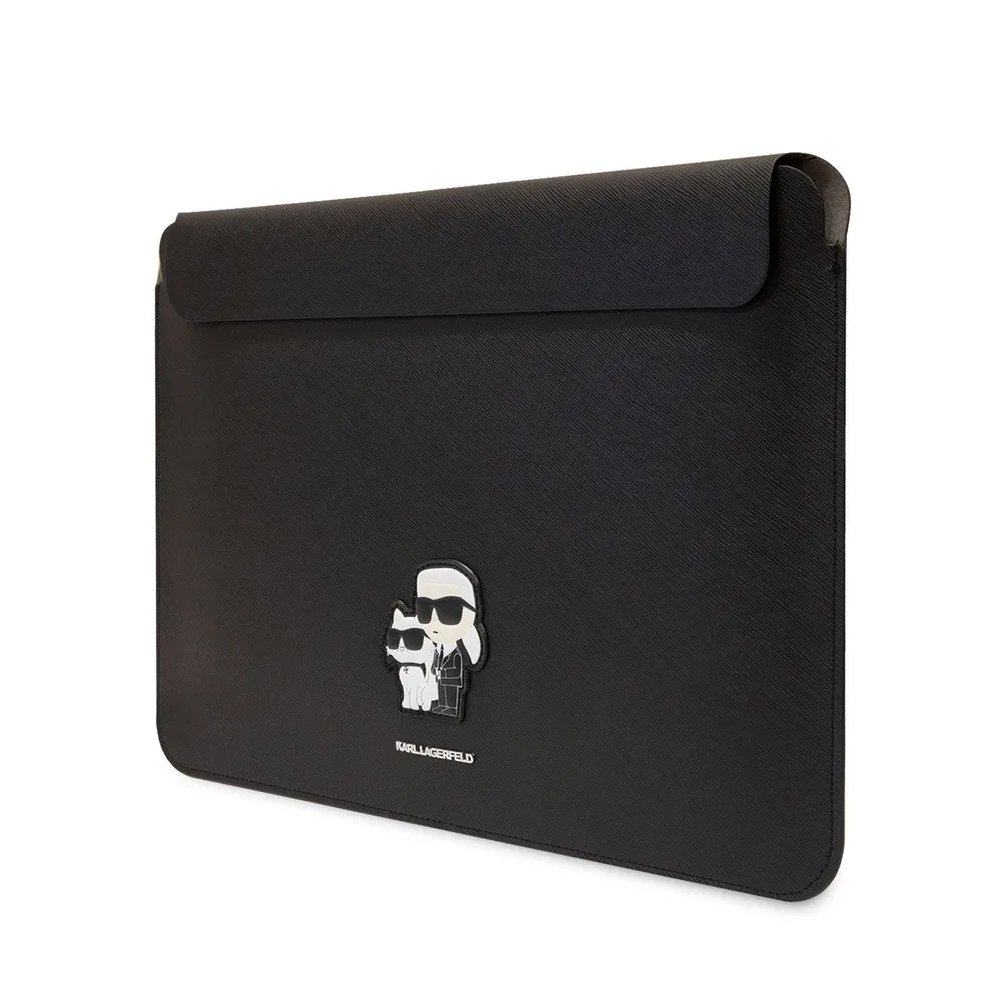 Сумка Lagerfeld Saffiano Sleeve NFT Karl & Choupette для ноутбуков 16". Цвет: чёрный